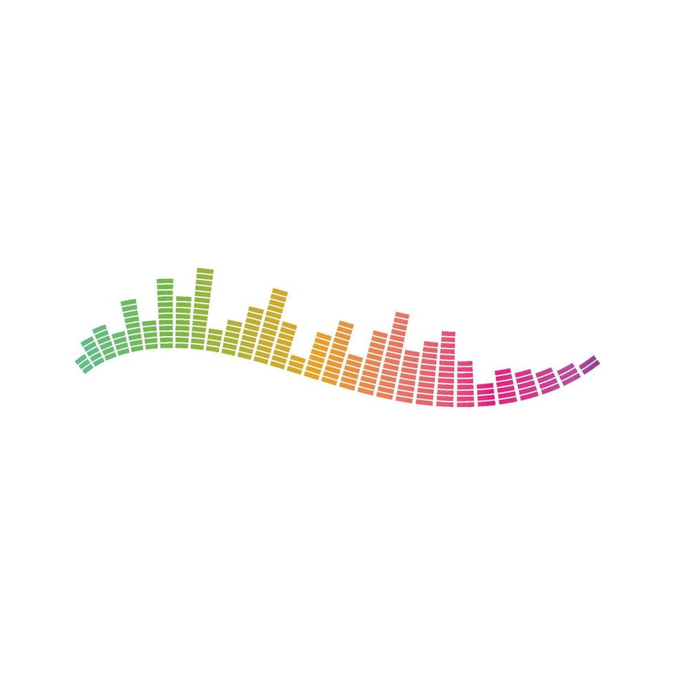 Logo-Vektorsymbol für Equalizer, Schallwellen und Soundeffekt-Ilustration vektor