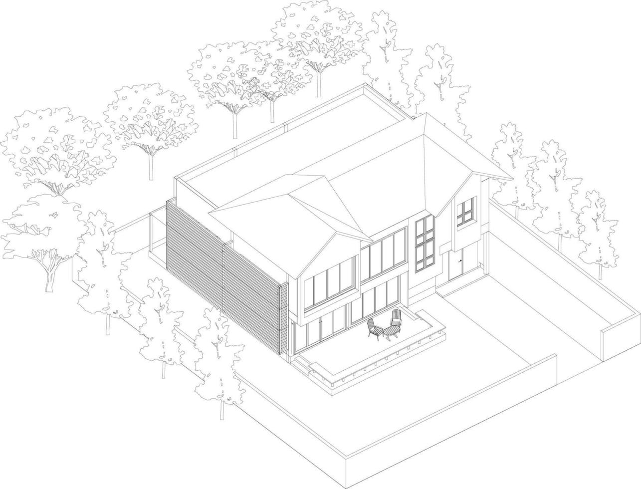 3D-Darstellung des Bauvorhabens vektor