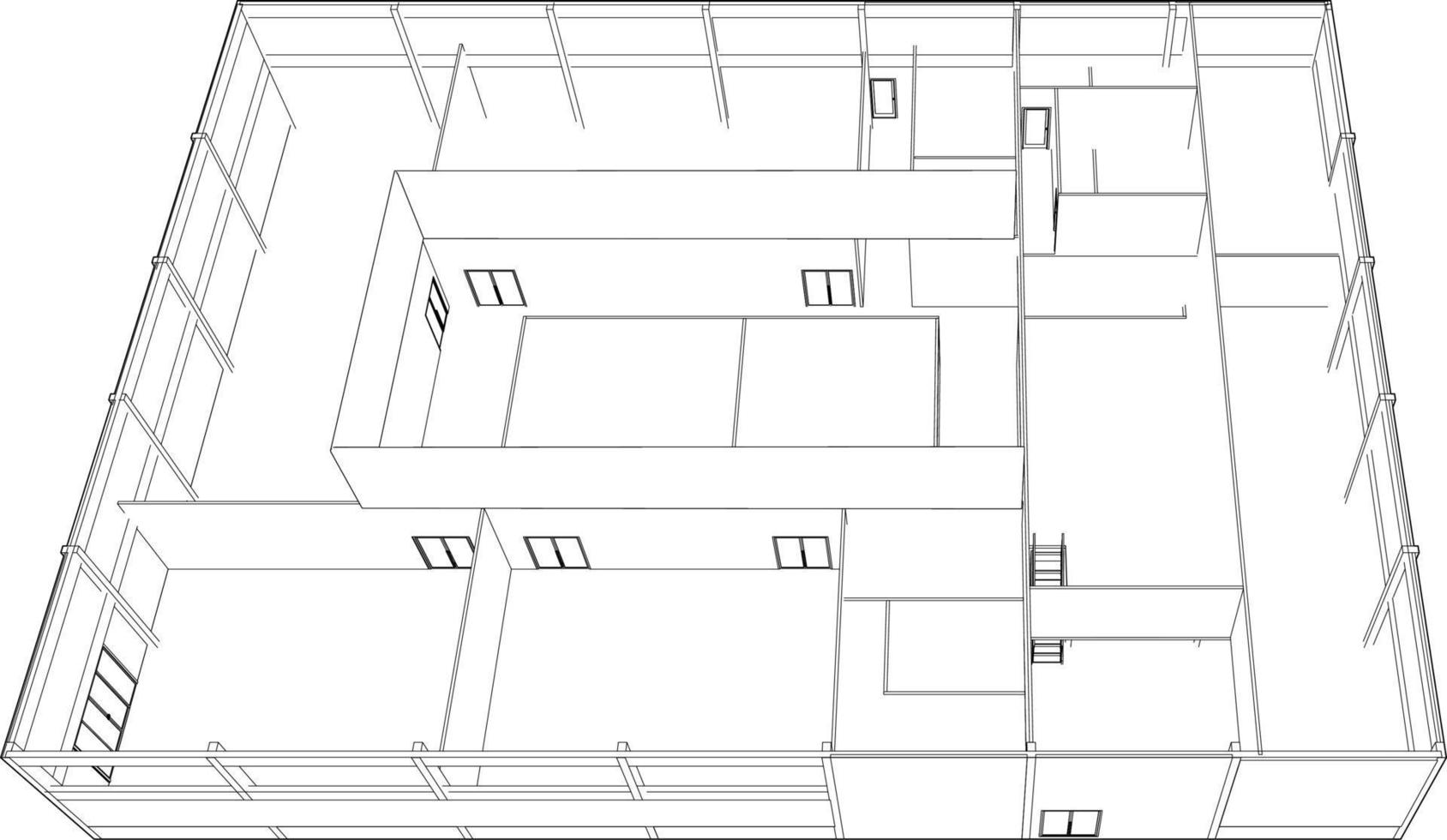 3D-Darstellung des Bauvorhabens vektor