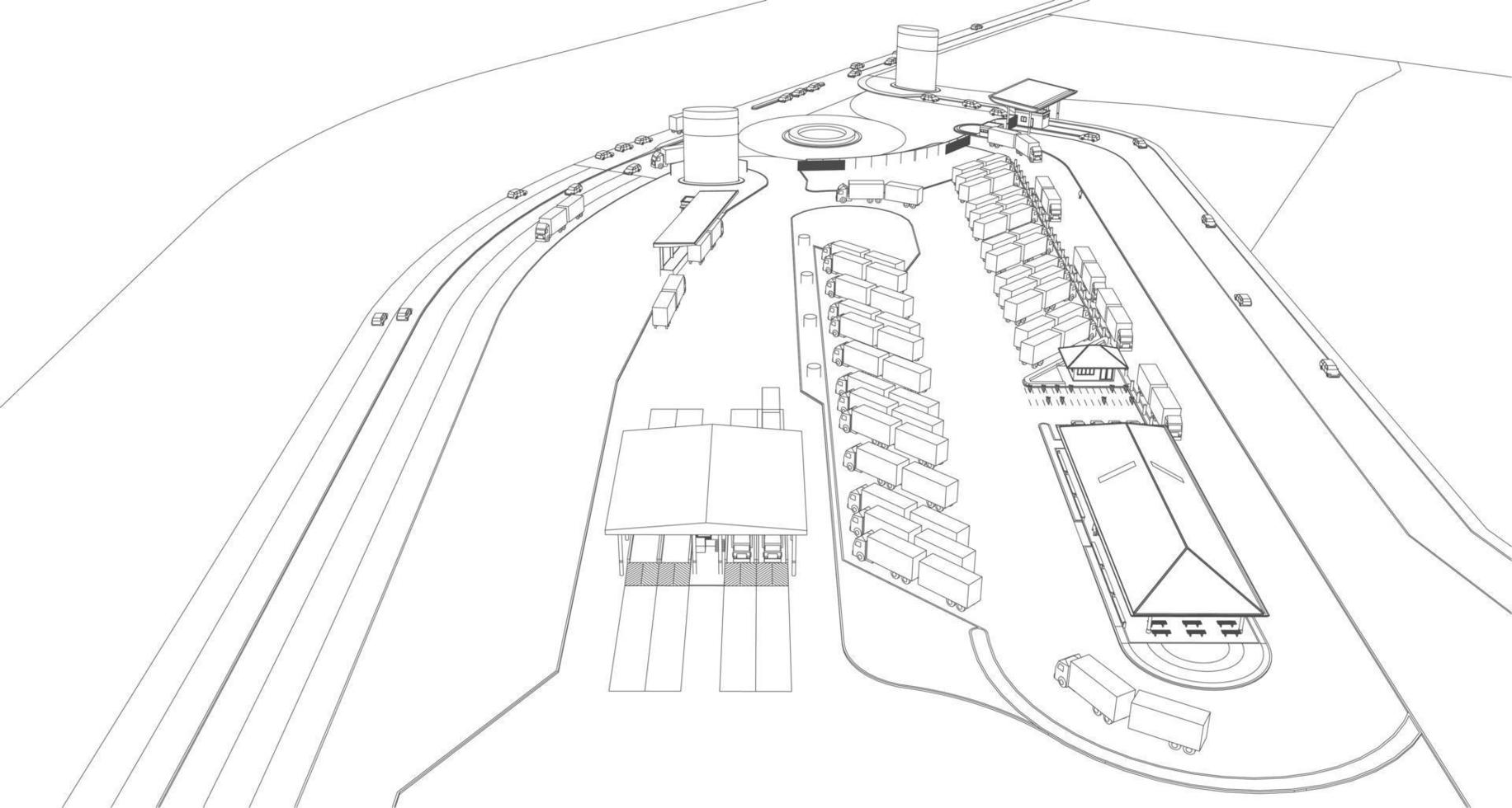 3d illustration av byggnad projekt vektor