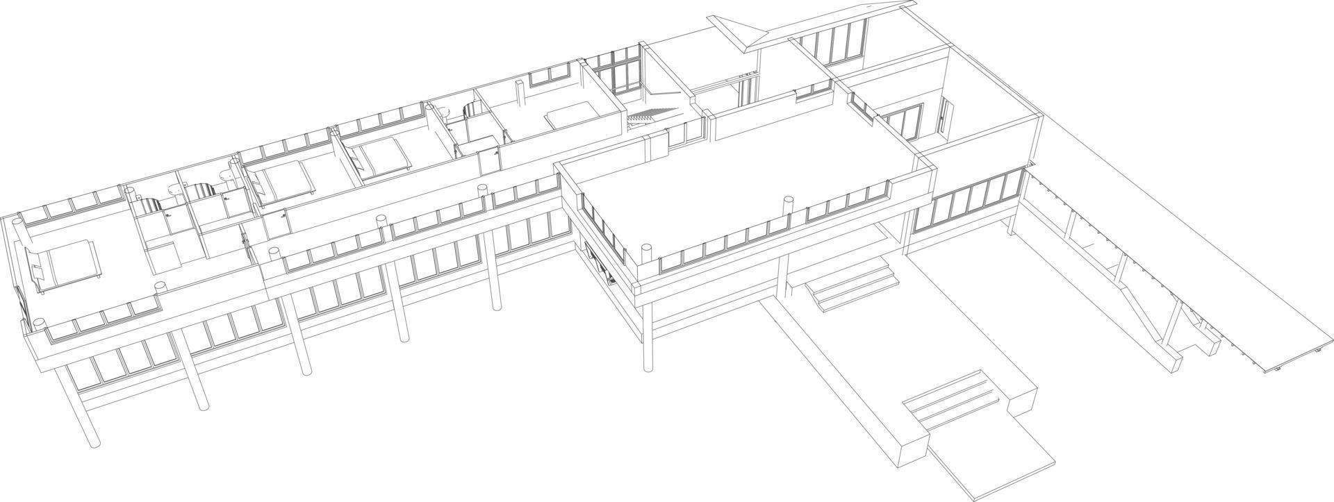 3D-Darstellung des Bauvorhabens vektor