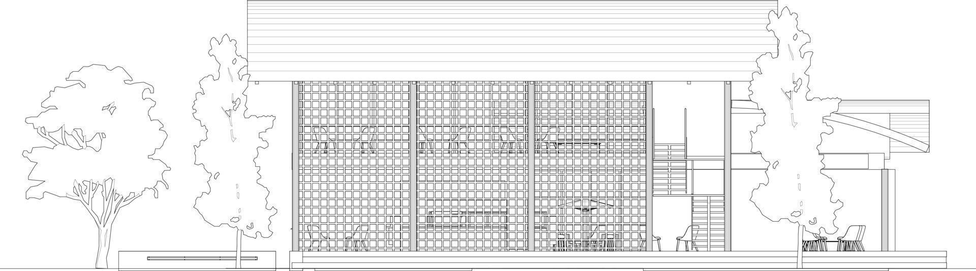 3D-Darstellung des Cafés vektor