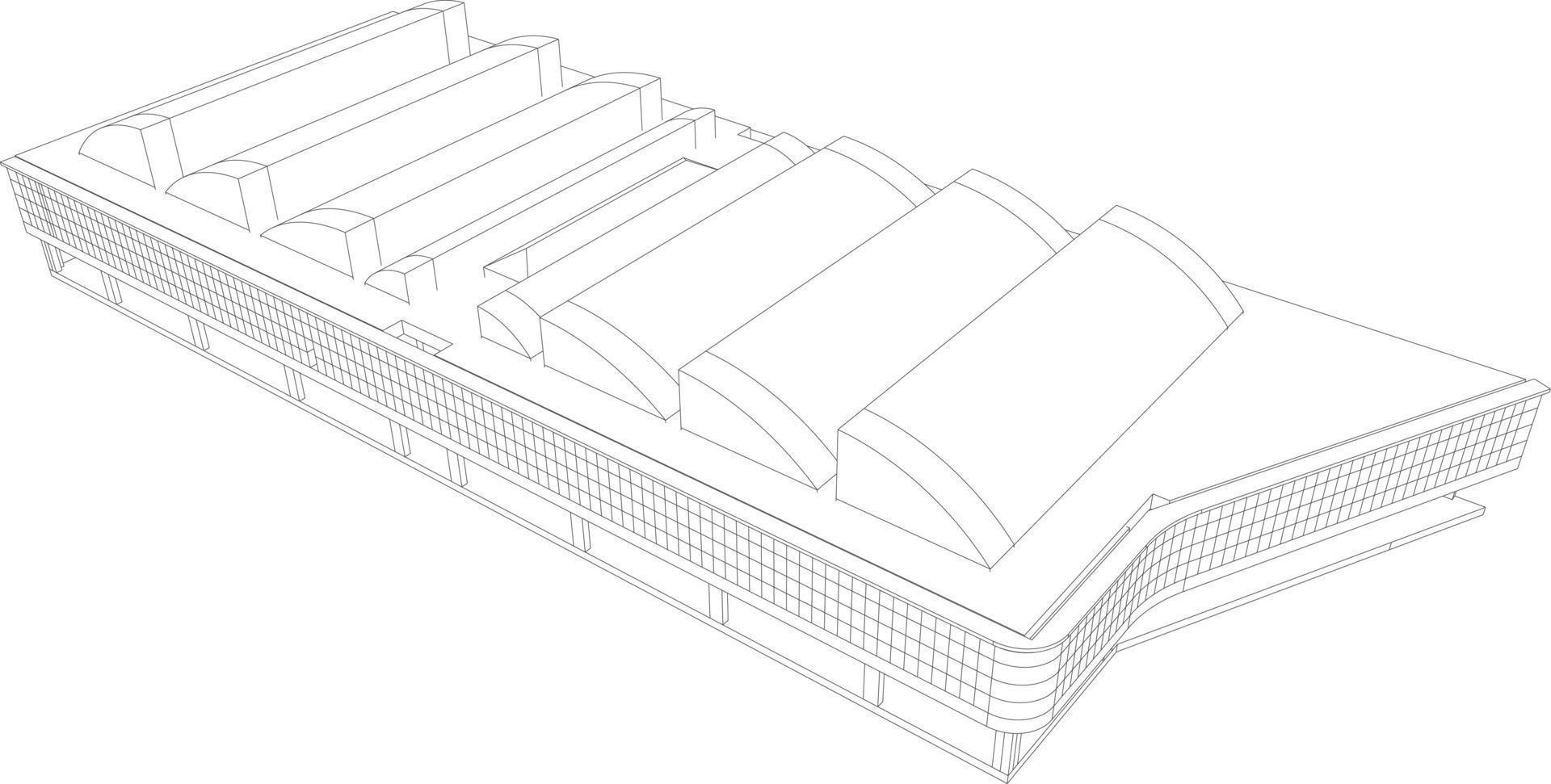 3d illustration av byggnad projekt vektor