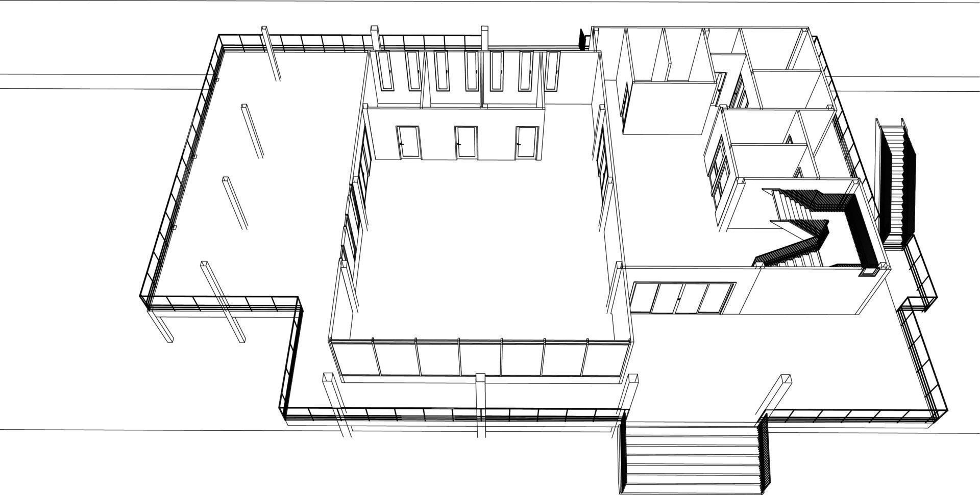 3D-Darstellung des Bauvorhabens vektor