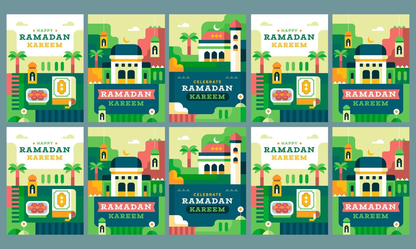 ramadan kareem firande 2023 media social berättelser mall design vektor