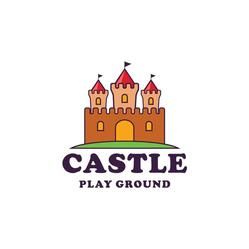 liten slott lekplats logotyp vektor för bebis affär och childs