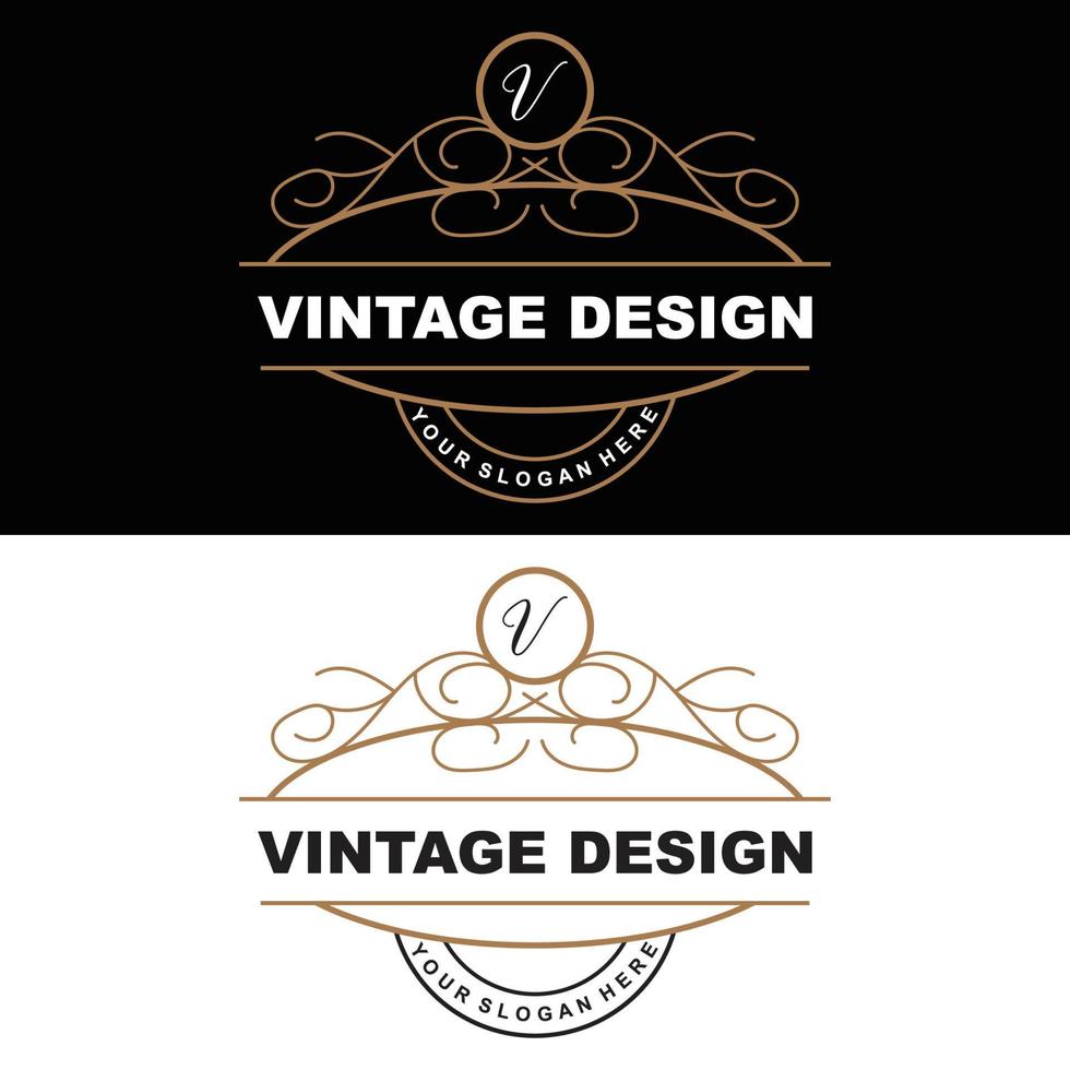 Retro-Vintage-Design, luxuriöses minimalistisches Vektor-Ornament-Logo, mit Mandala- und Batik-Stil, Produktmarkenillustration, Einladung, Banner, Mode vektor