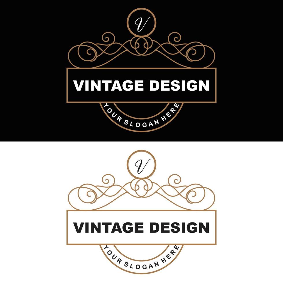 Retro-Vintage-Design, luxuriöses minimalistisches Vektor-Ornament-Logo, mit Mandala- und Batik-Stil, Produktmarkenillustration, Einladung, Banner, Mode vektor