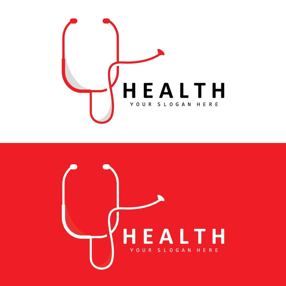 sjukvård logotyp, amning och wellness design, stetoskop ikon och enkel linje vektor Vinka