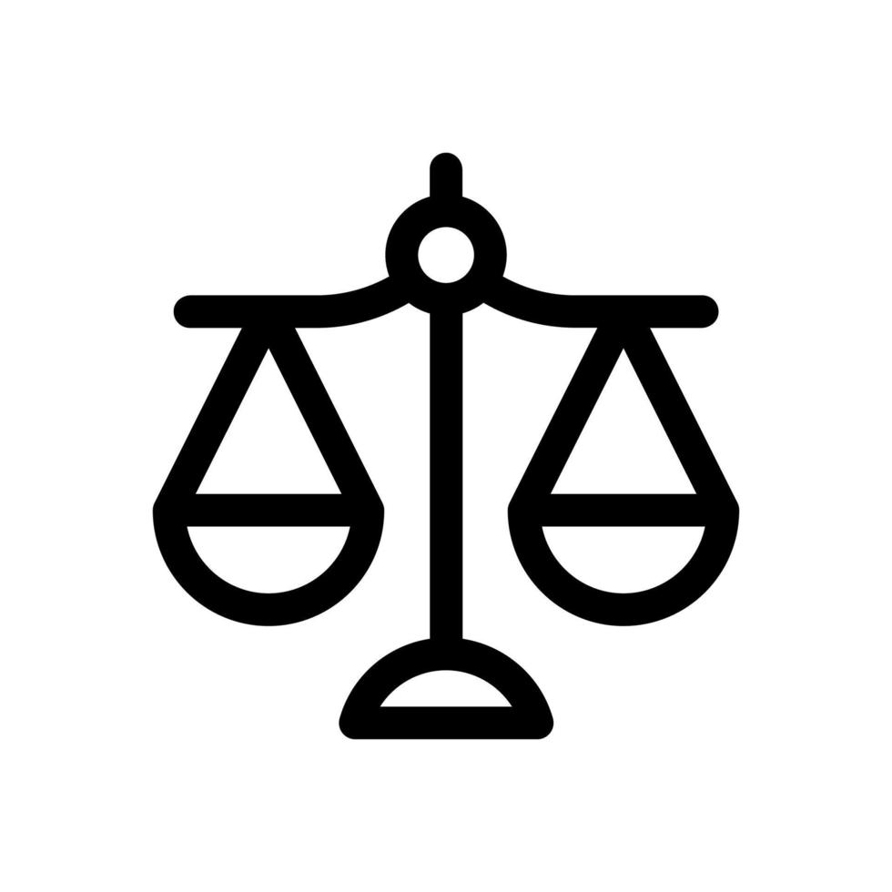 Skala des Gerechtigkeitssymbol-Vektorlogos auf weißem Hintergrund vektor