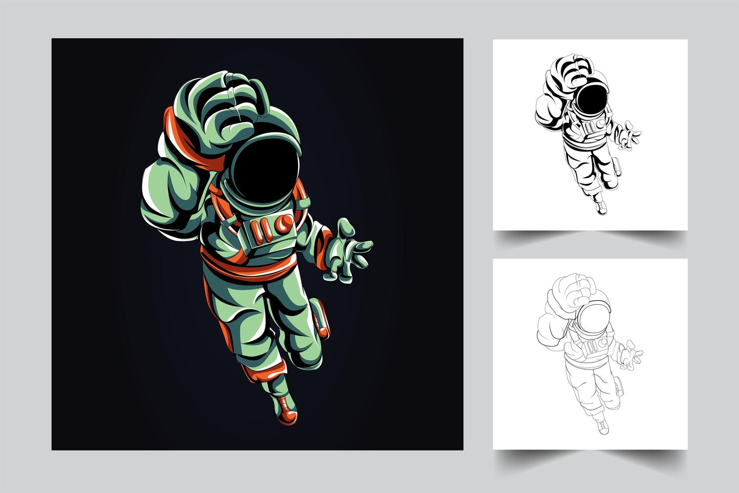 astronaut slåss konstverk illustration vektor