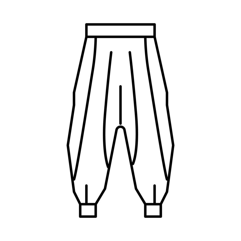 harem byxor kläder linje ikon vektor illustration