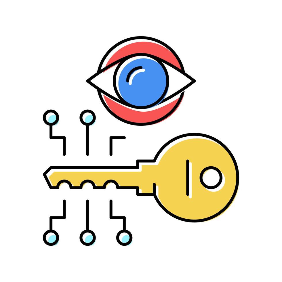 Abbildung des Farbsymbols für die elektronische Schlüsselvision vektor