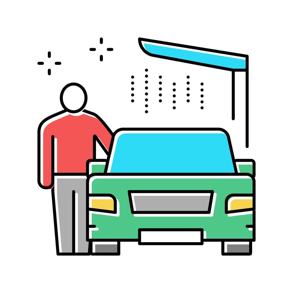 Ausrüstung Autowäsche Service Farbsymbol Vektor Illustration