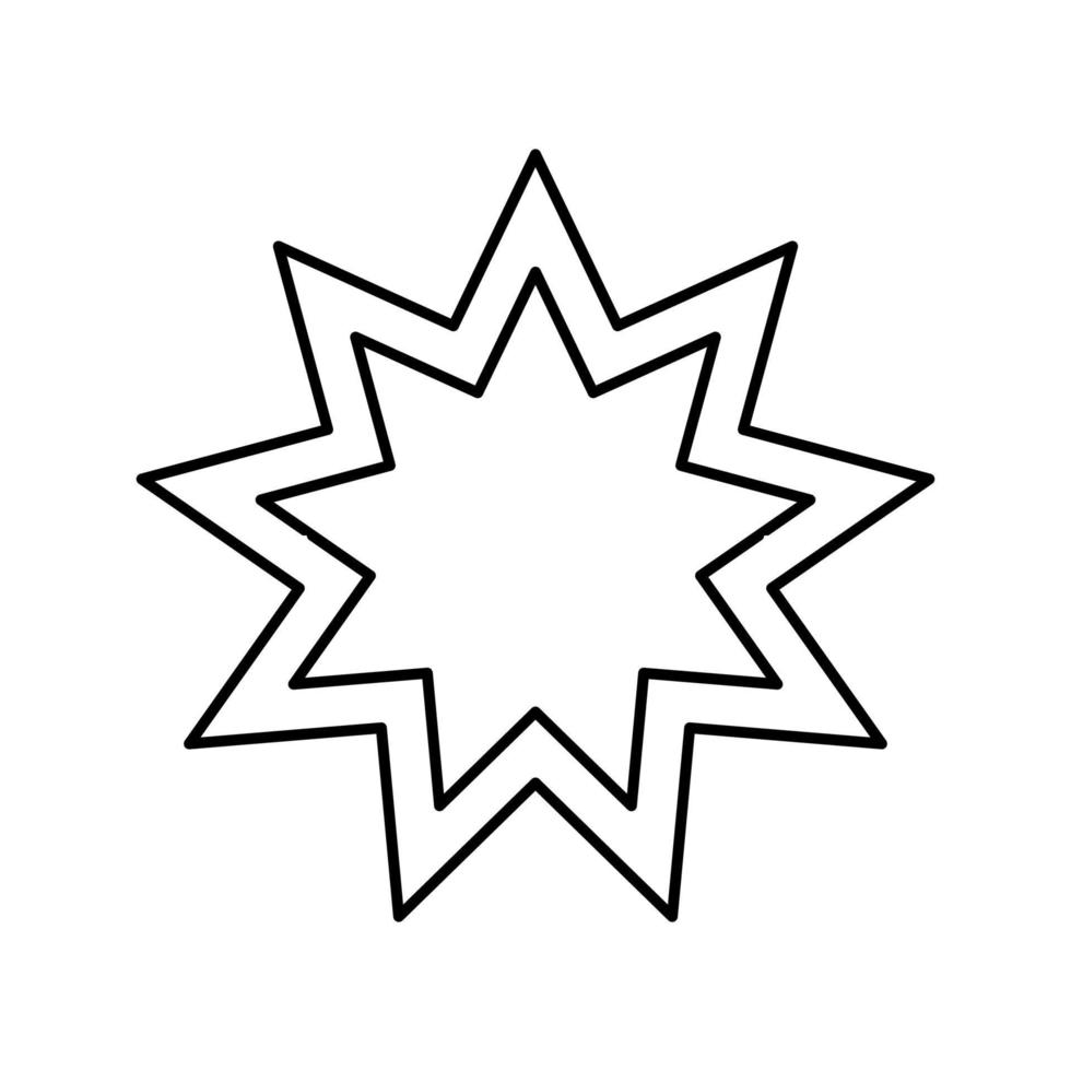 bahai religion linie symbol vektor illustration