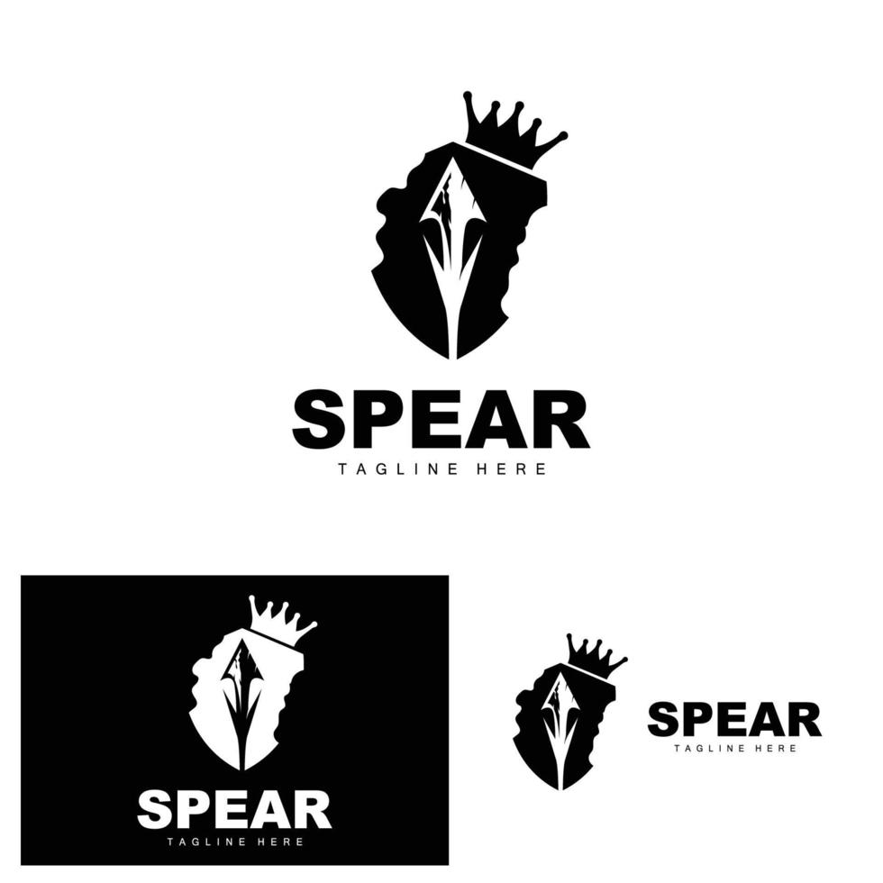 Speer-Logo, Langstrecken-Wurfwaffenziel-Icon-Design, Produkt- und Firmenmarken-Icon-Illustration vektor