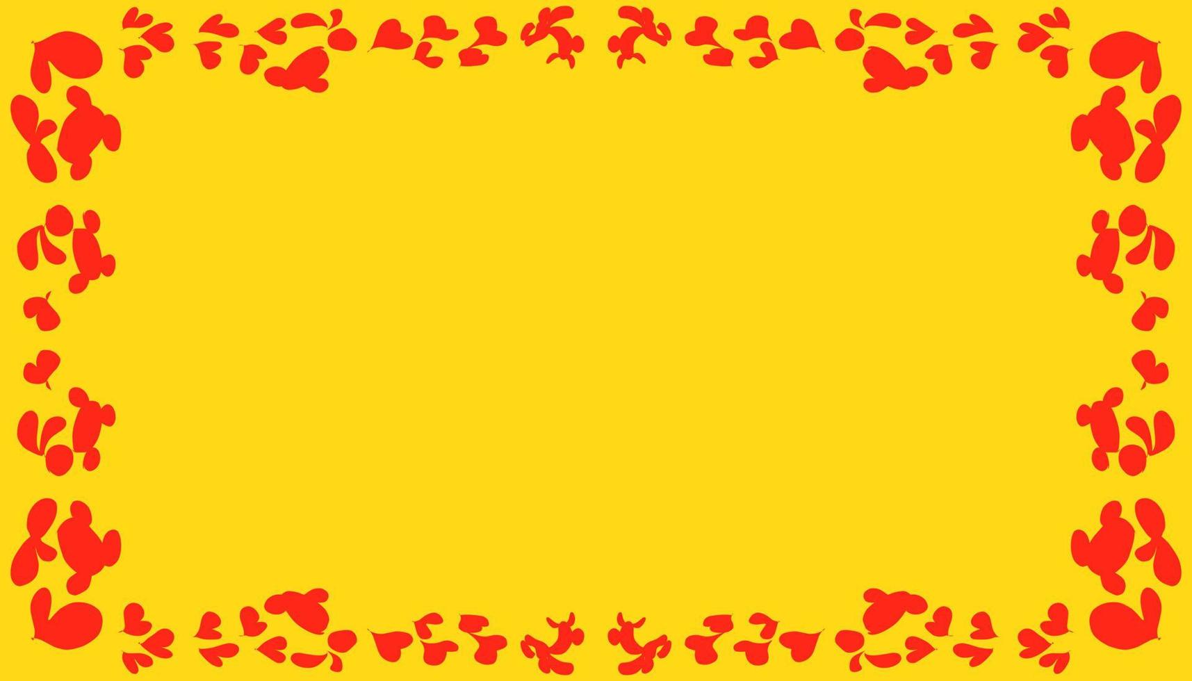 gelber abstrakter Hintergrund mit rotem abstraktem Rahmen vektor