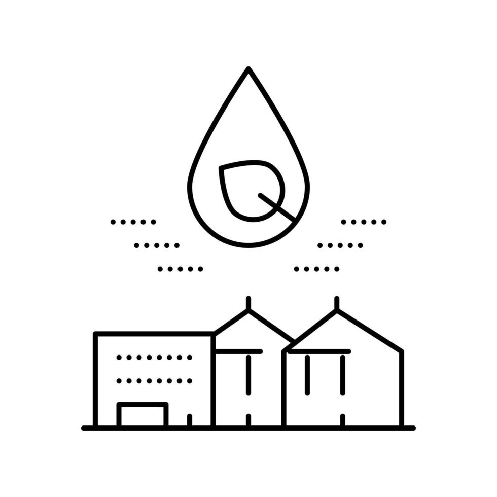 Stadt ökologische Wasserlinie Symbol Vektor Illustration