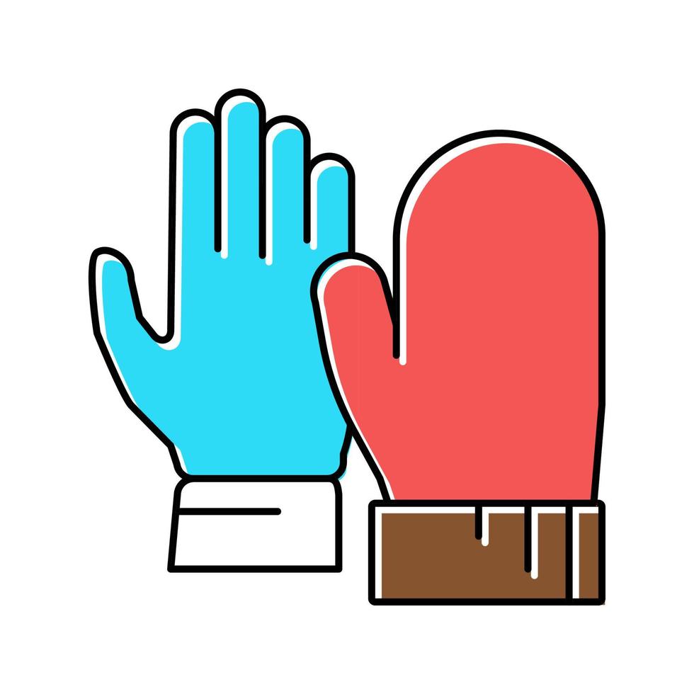 handskar torr hud färg ikon vektor illustration
