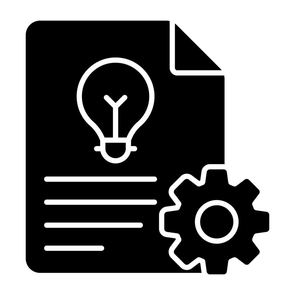 ein Glyphen-Design-Symbol der kreativen Dateieinstellung vektor