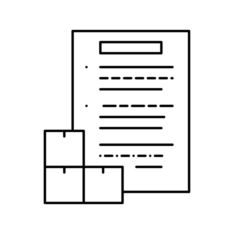 Liste der Lieferung von Paketen Symbol Leitung Vektor Illustration