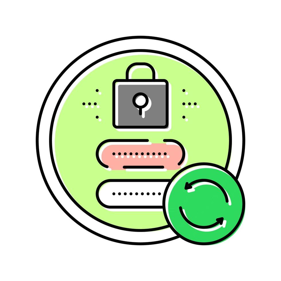 återställa Lösenord Färg ikon vektor illustration