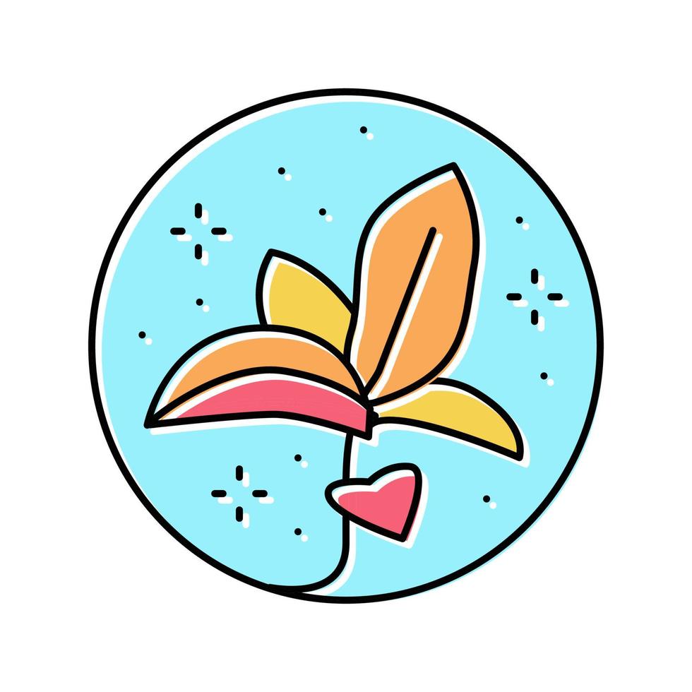 Blume Boho Farbe Symbol Vektor Illustration