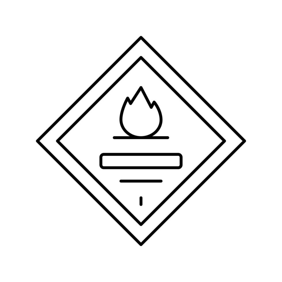 brennbare Zeichenlinie Symbol Vektor Illustration