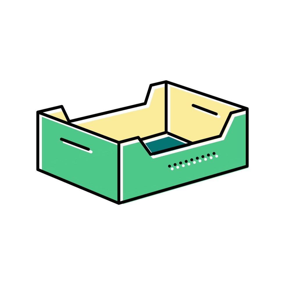 obst und gemüse box farbe symbol vektor illustration