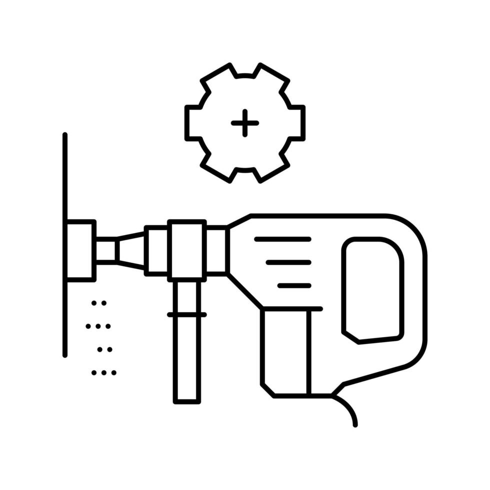 vägg chipping linje ikon vektorillustration vektor