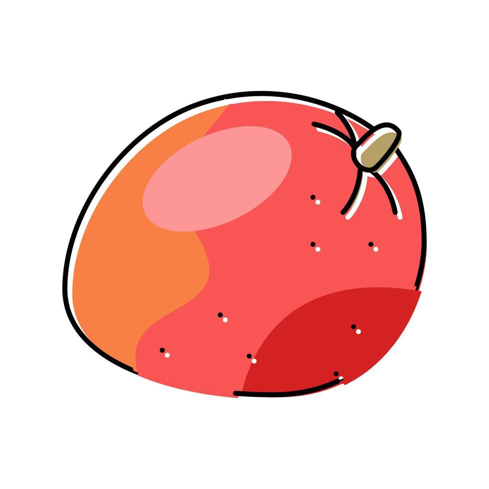 mango röd frukt Färg ikon vektor illustration