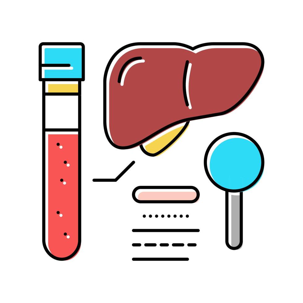 leverfunktionstest hepatit färg ikon vektor illustration