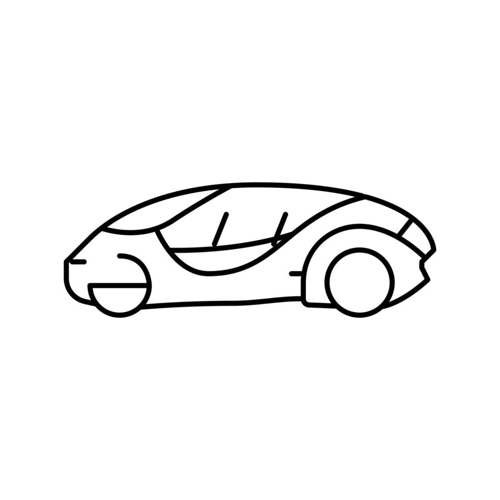 zukünftiges Auto selbst Fahrzeuglinie Symbol Vektor Illustration