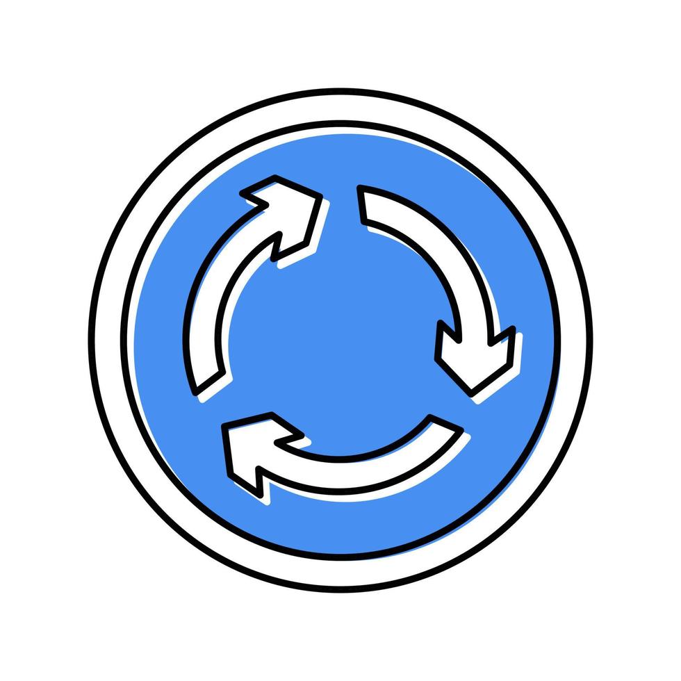rondell väg tecken Färg ikon vektor illustration