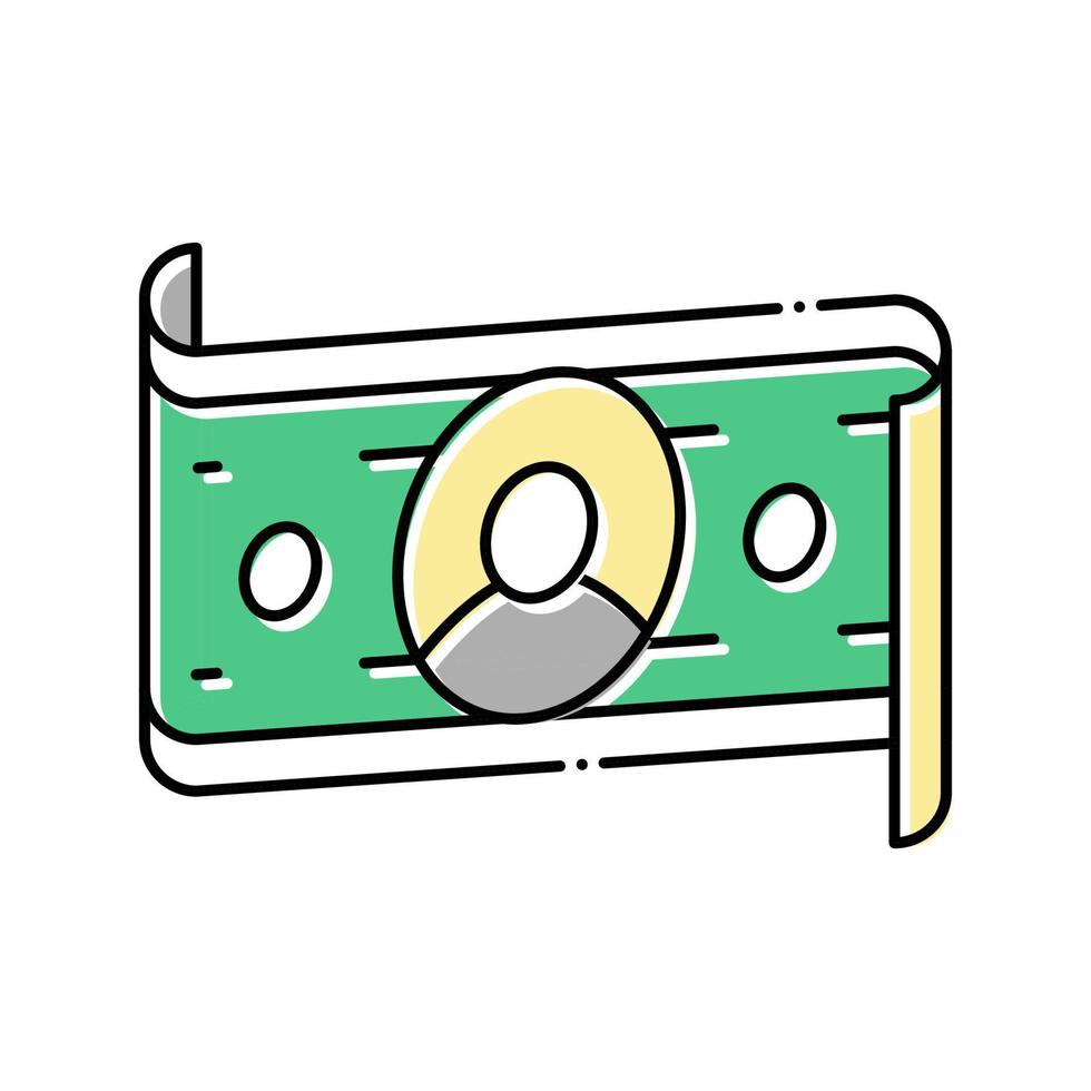 dollar banknote der business simulator anwendung farbe symbol vektor illustration