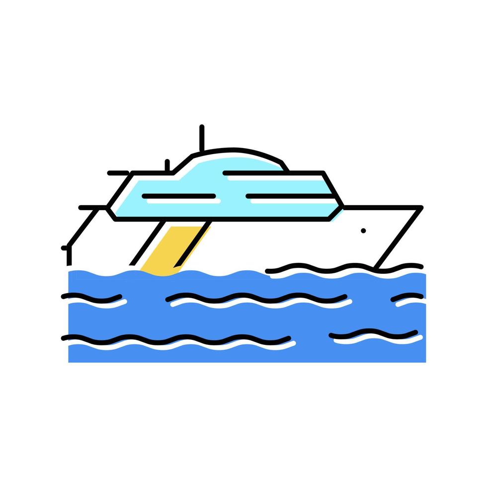 Yacht Transport Farbsymbol Vektor Illustration