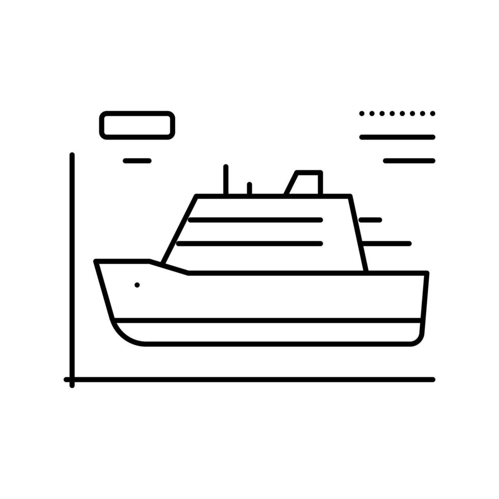 fartyget modellering linje ikon vektor illustration tecken