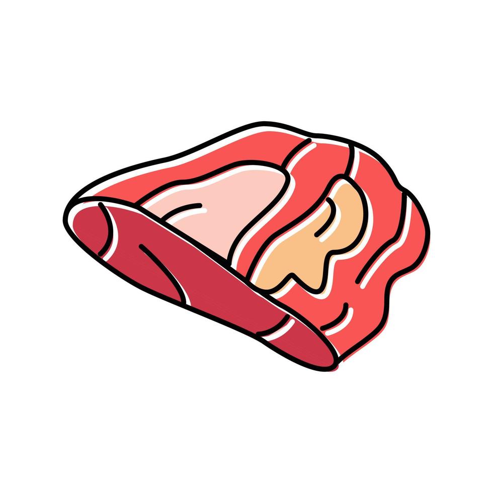 Brisket Rindfleisch Fleisch Farbe Symbol Vektor Illustration