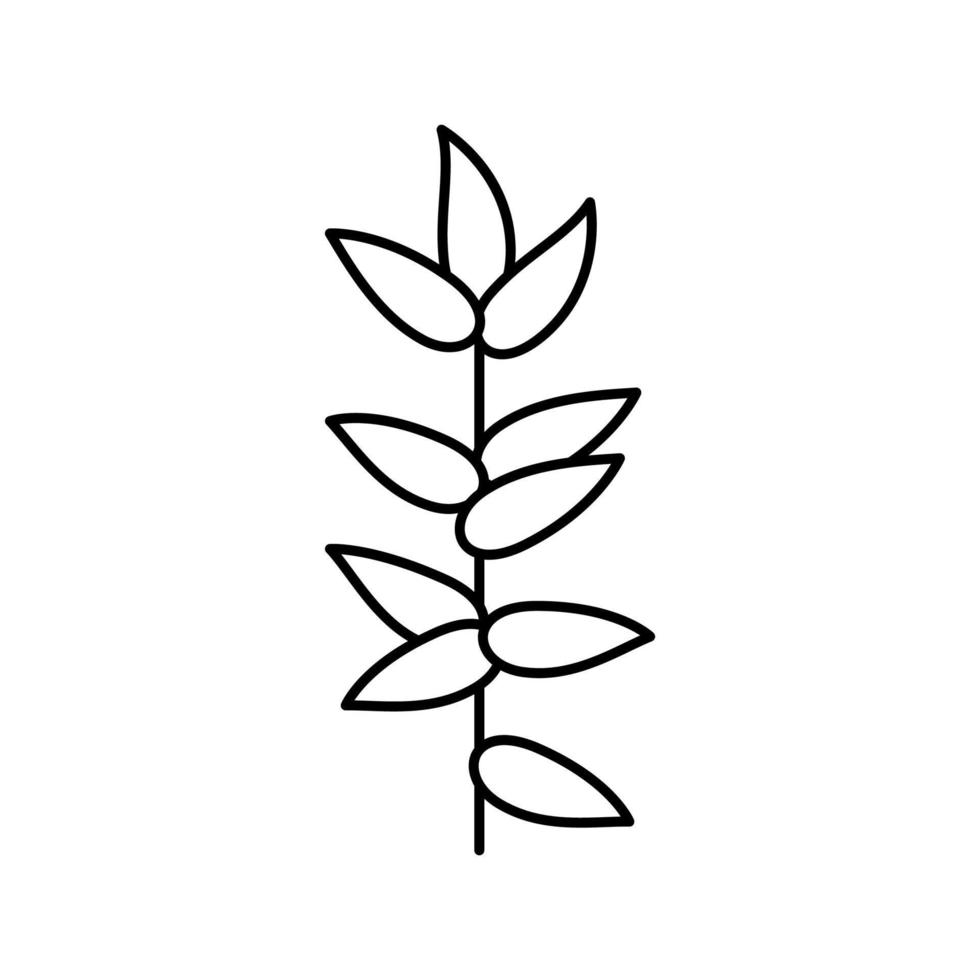 Blatt Zweiglinie Symbol Vektor Illustration