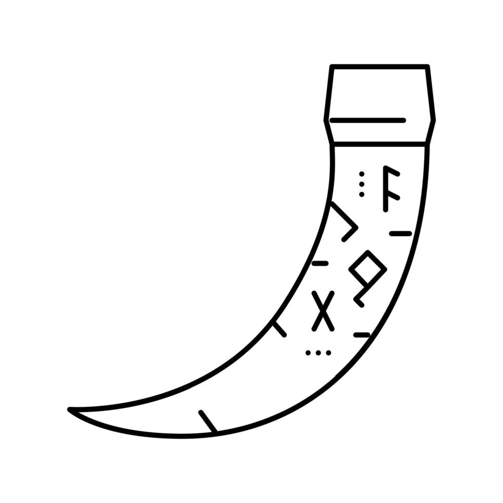 horn viking linje ikon vektor illustration