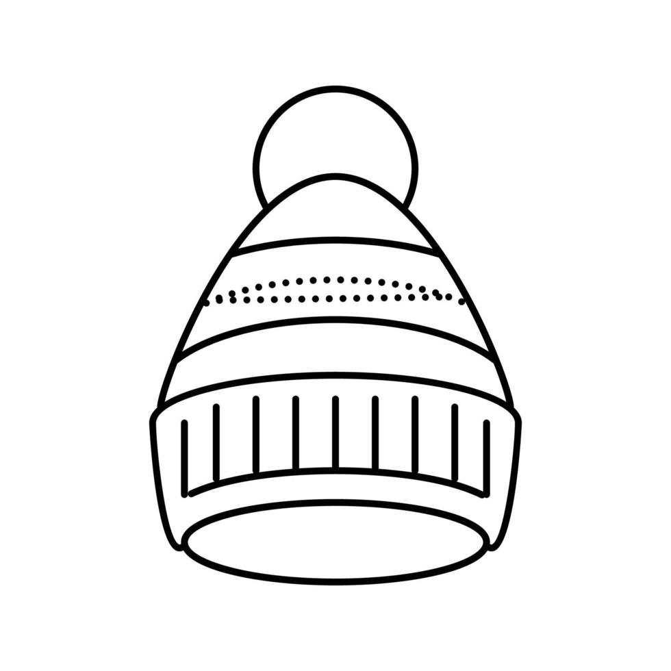 Pudelmütze Kappe Symbol Leitung Vektor Illustration