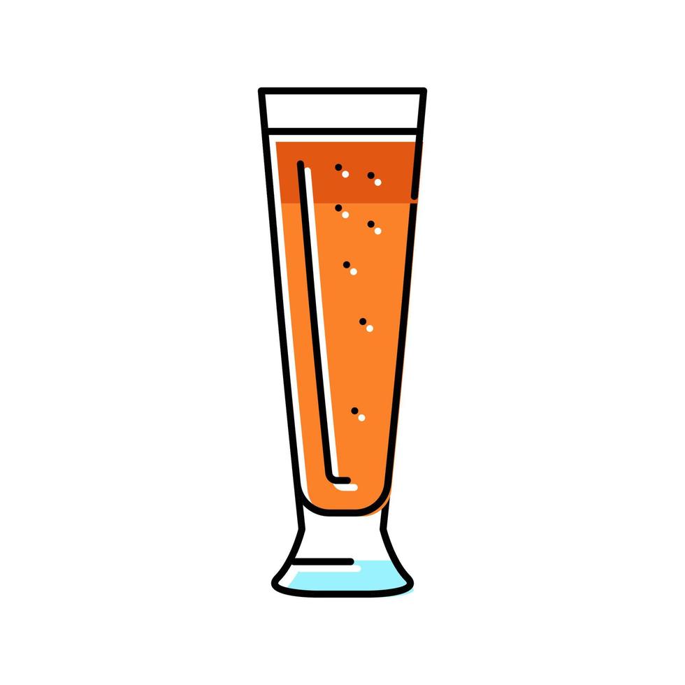 Pilsner Bierglas Farbe Symbol Vektor Illustration