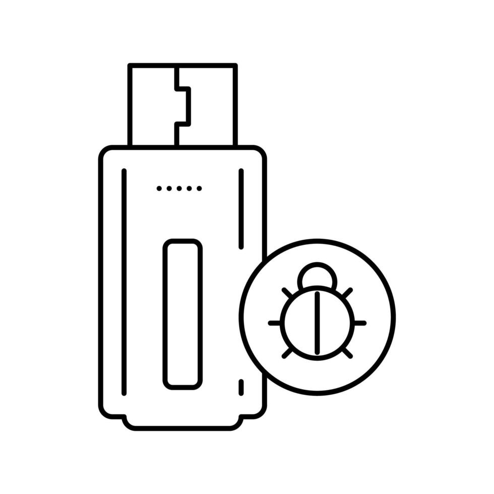 blixt kör med virus linje ikon vektor illustration