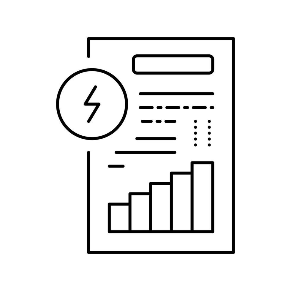 faktura dokument av energisparande linje ikon vektorillustration vektor