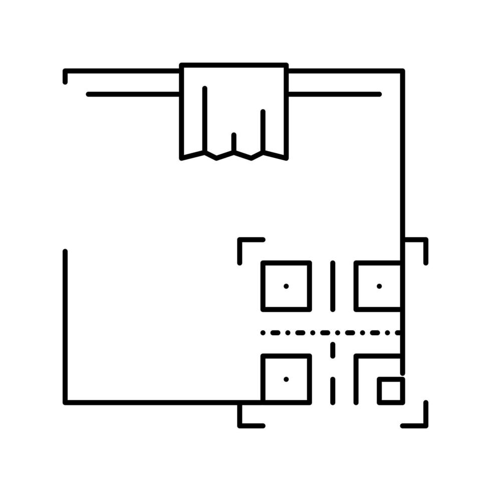 box leverans individuella qr-kod linje ikon vektor isolerade illustration