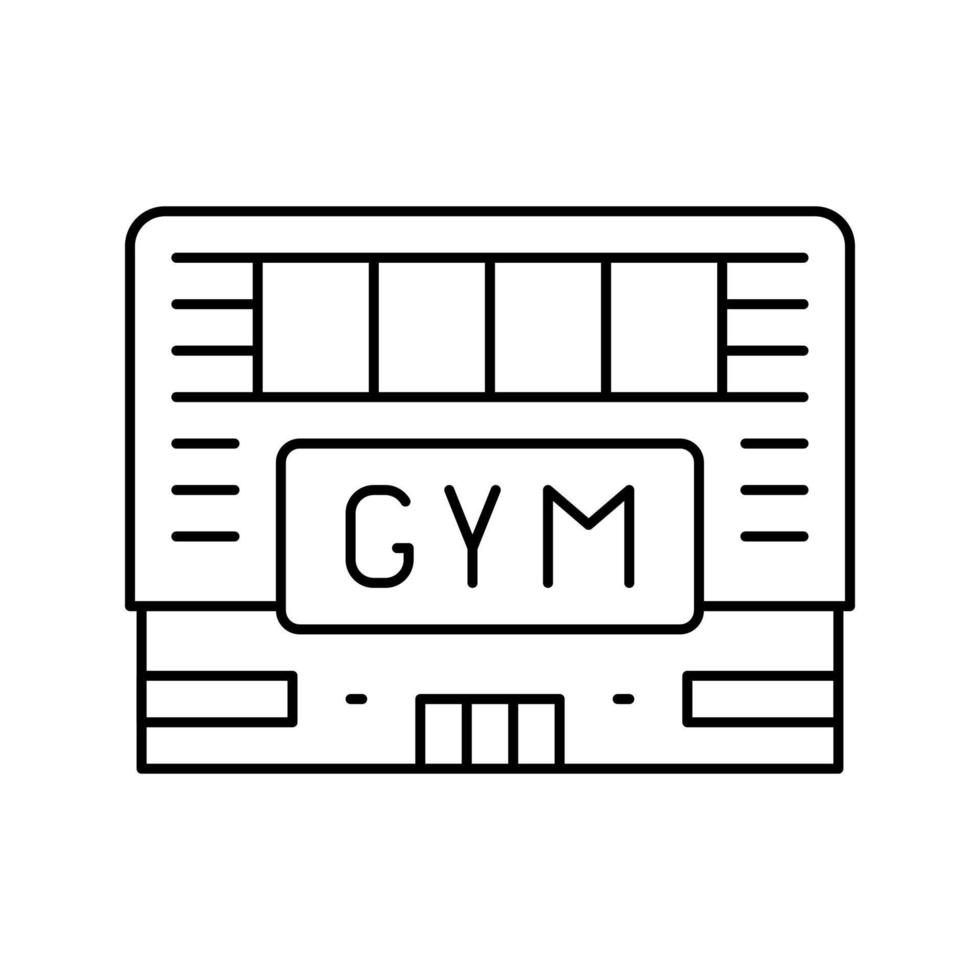 Fitness-Studio-Gebäude-Symbol-Vektor-Illustration vektor