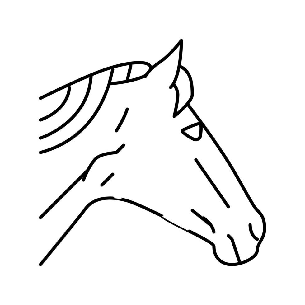 Pferd Tier Zoo Symbol Leitung Vektor Illustration