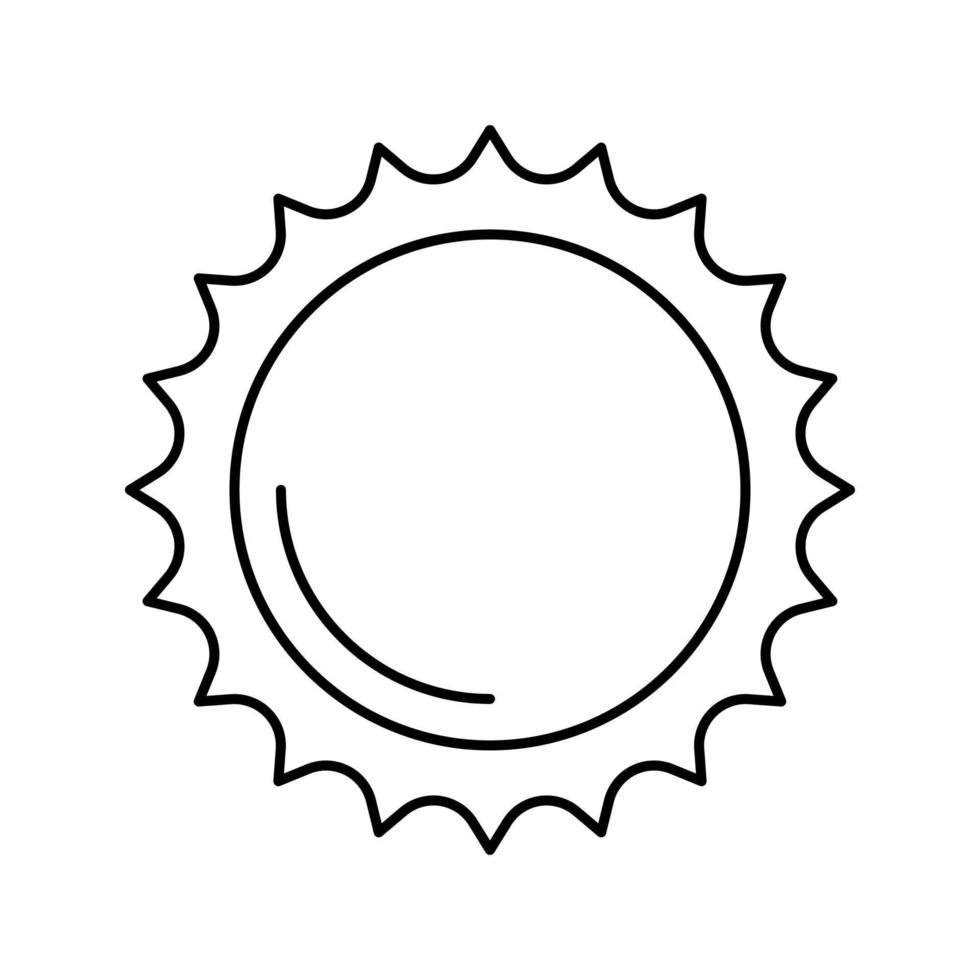 leuchtende Sonne Sommerlinie Symbol Vektor Illustration