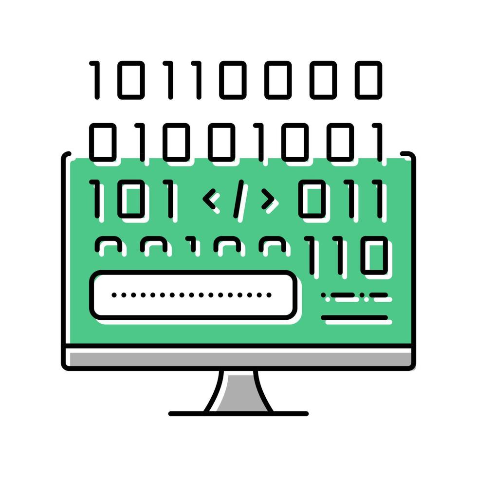 Farbsymbol-Vektorillustration für die Mikrocode-Entwicklung vektor