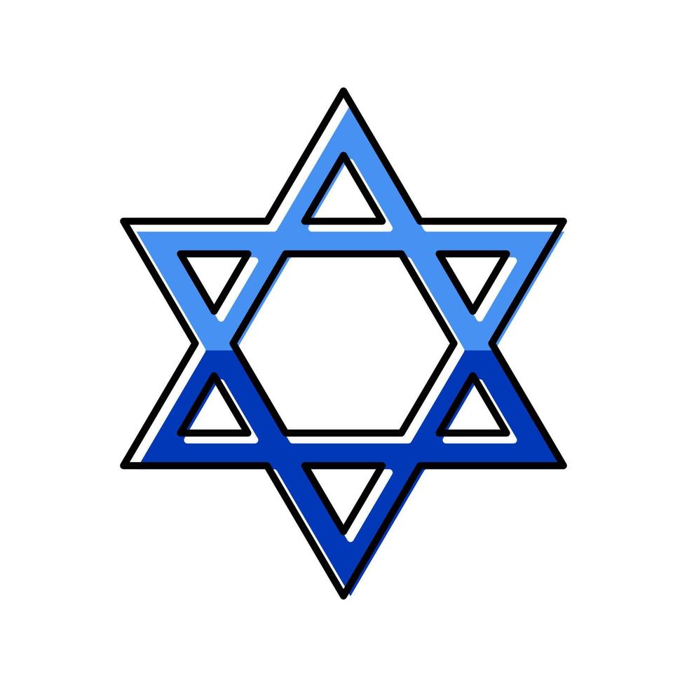 judendom religion Färg ikon vektor illustration